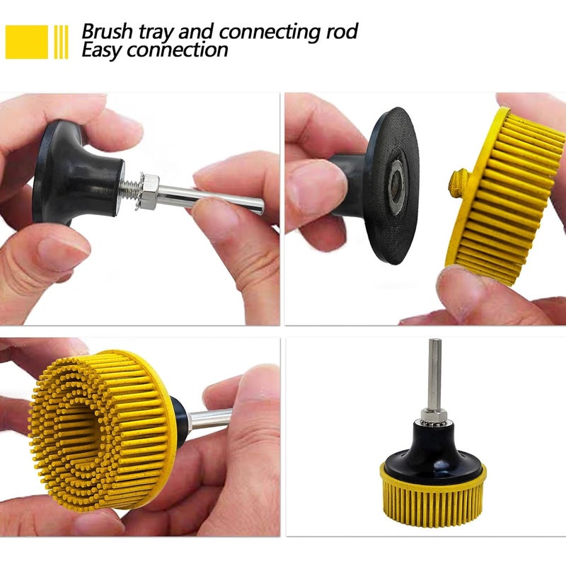 HIEMTE Tools 2 Inch Bristle Disc Bristle Disc Grade - 80# Grit Abrasive Coating Removal Disc for Metal with 6mm Shank Attachment 1set - Image 4